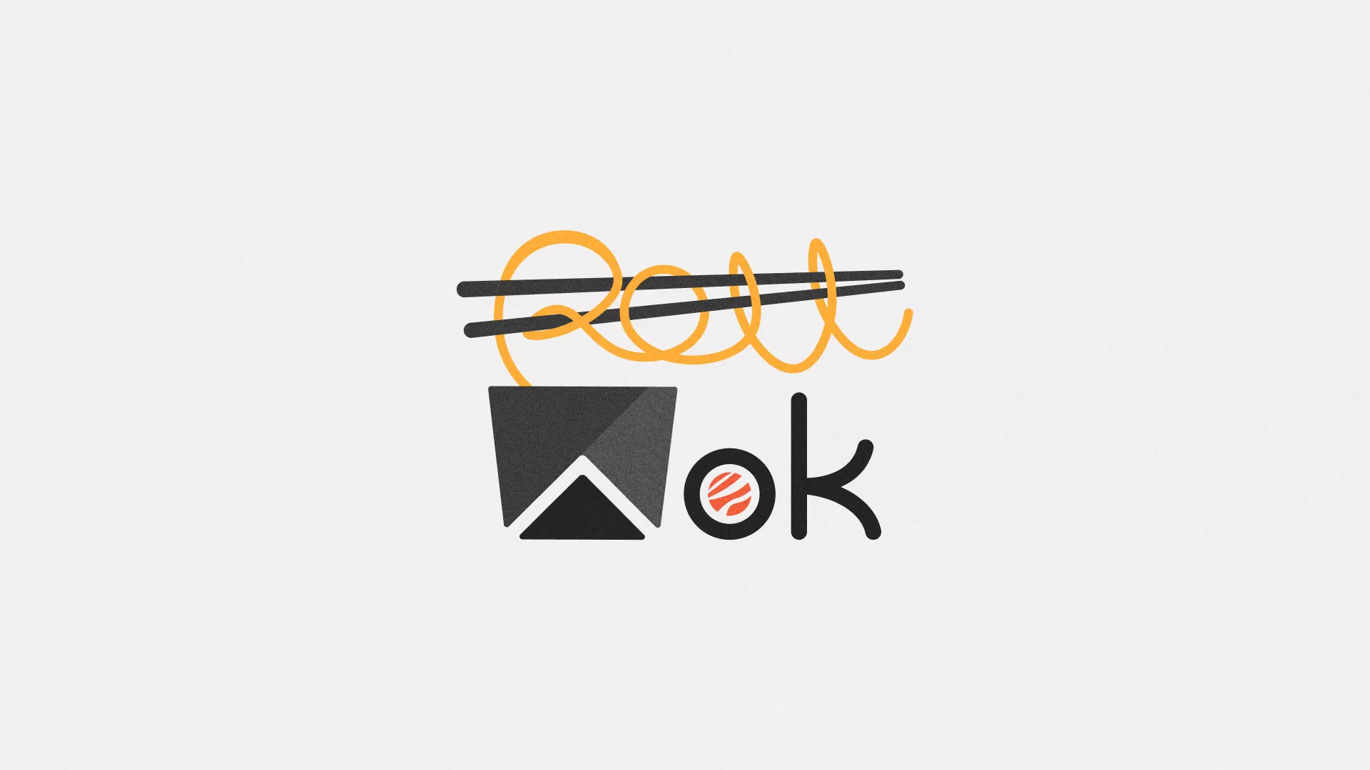 Разработка логотипа суши-бара «Roll Wok Club» в Каслях